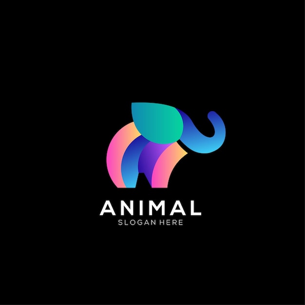 Elephant logo colorful design gradient