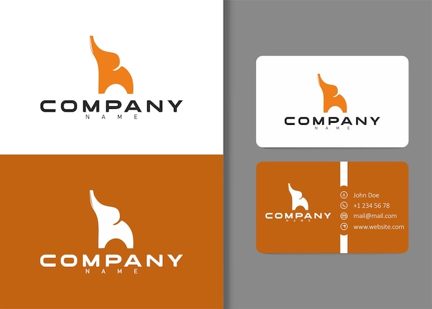 Elephant logo design and business card template