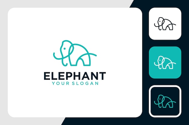 elephant logo design with line art inspiration