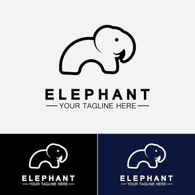 Elephant Logo Vector Illustrator Design Template