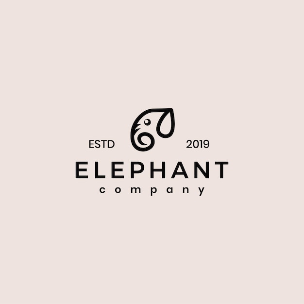 Elephant logo vector minimalist line