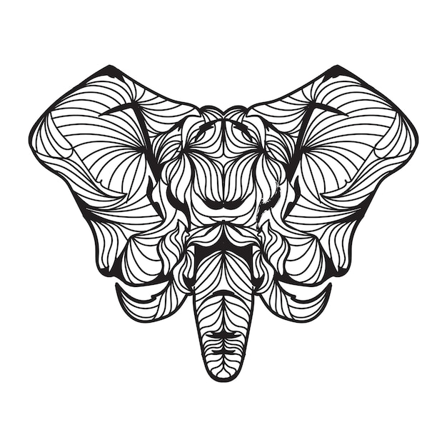 Elephant mandala vector illustration