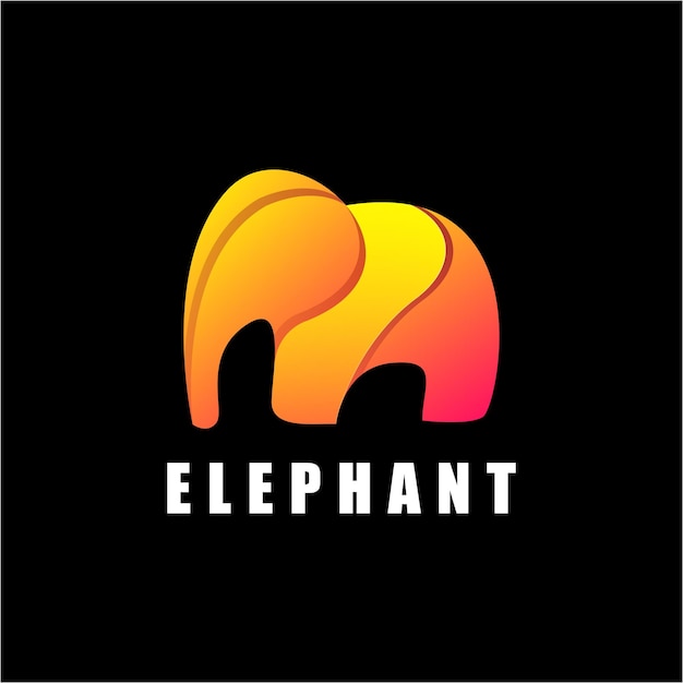 Elephant origami colorful logo