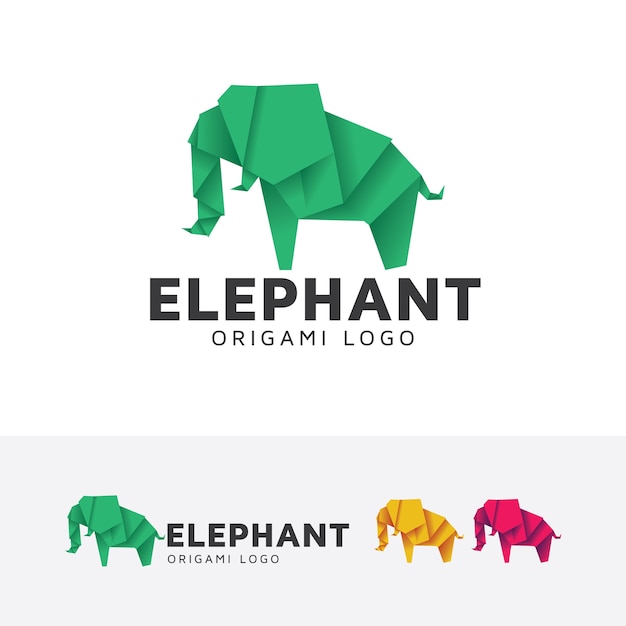 Elephant origami logo template