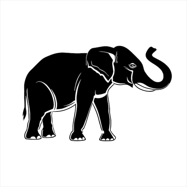 Elephant safari animal silhouette clip art vector illustration