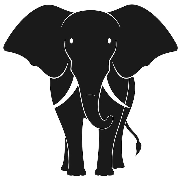 Elephant silhouette vector art illustration