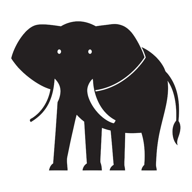 Elephant silhouette vector art illustration