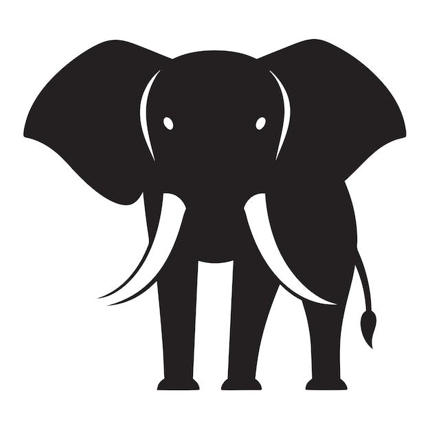 Elephant silhouette vector art illustration