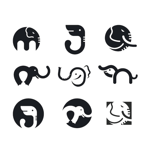 Elephant vector icon set illustration concept design