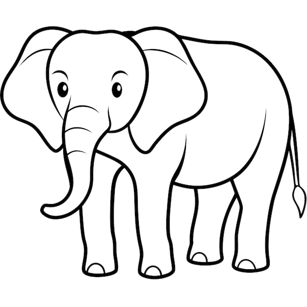 Vector elephant vector line art