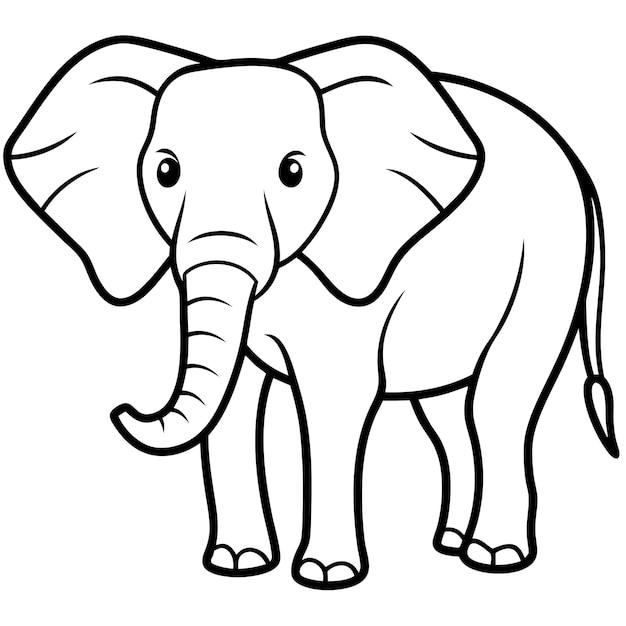 Vector elephant vector line art