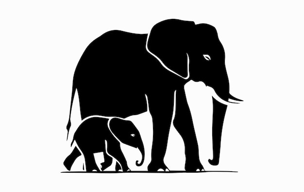 Elephant Vector Silhouette vector illustration of a baby elephant silhouette