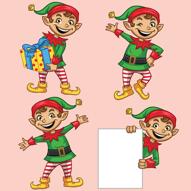 Elf Christmas character set