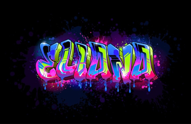 Eliana. A cool name design in genuine wildstyle graffiti art style.