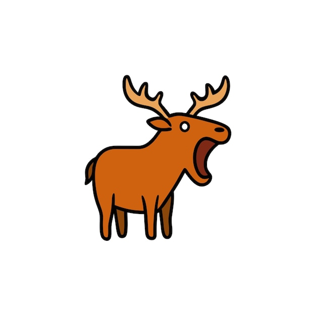 Elk screams icon vector