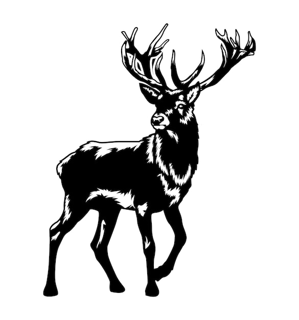 elk silhouette vector art design