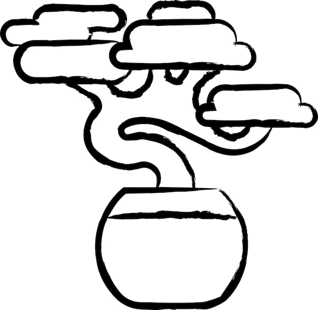 elm bonsai vector illustration