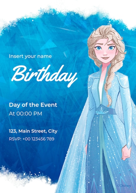 Elsa Frozen Birthday Invitation