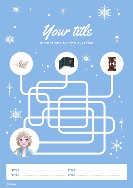 Vector elsa frozen winter worksheet