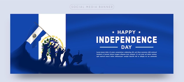 Elsalvador celebration independence day social media banner poster