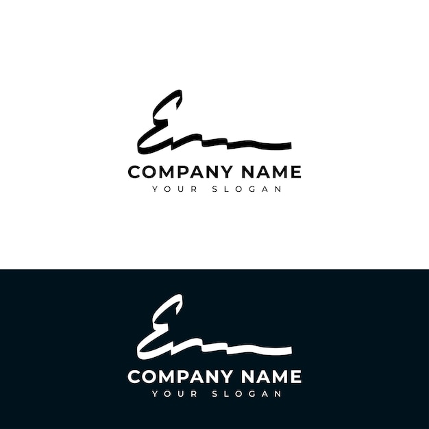 Em Initial signature logo vector design