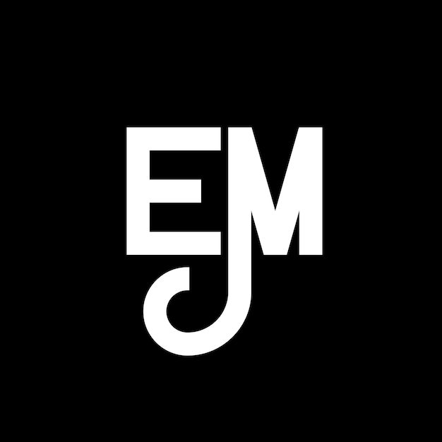 EM letter logo design on black background EM creative initials letter logo concept em letter design EM white letter design on black background E M e m logo