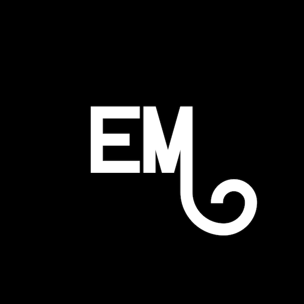 EM letter logo design on black background EM creative initials letter logo concept em letter design EM white letter design on black background E M e m logo