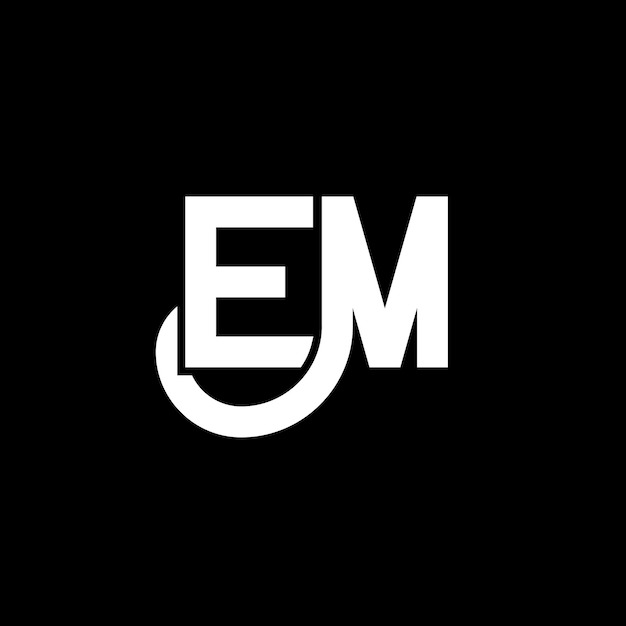 Vector em letter logo design on black background em creative initials letter logo concept em letter design em white letter design on black background e m e m logo