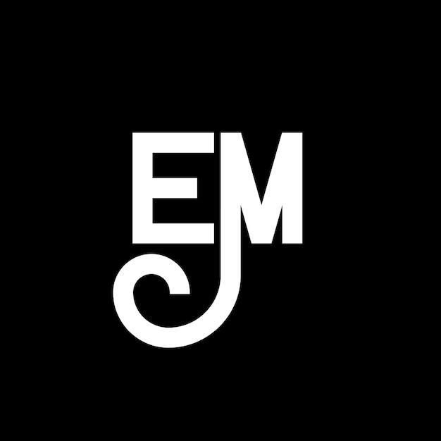 EM letter logo design on black background EM creative initials letter logo concept em letter design EM white letter design on black background E M e m logo