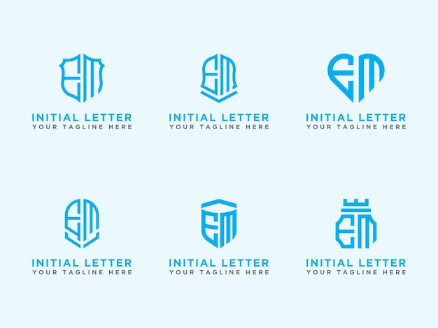 EM Logo Set is a modern graphic design, Inspirational logo design for all companies. -Vectors