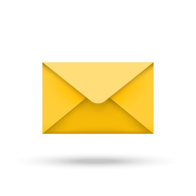 Email envelope icon in 3d cartoon minimal style Vector illustration