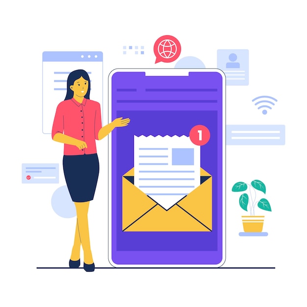 Email inbox concept illustration