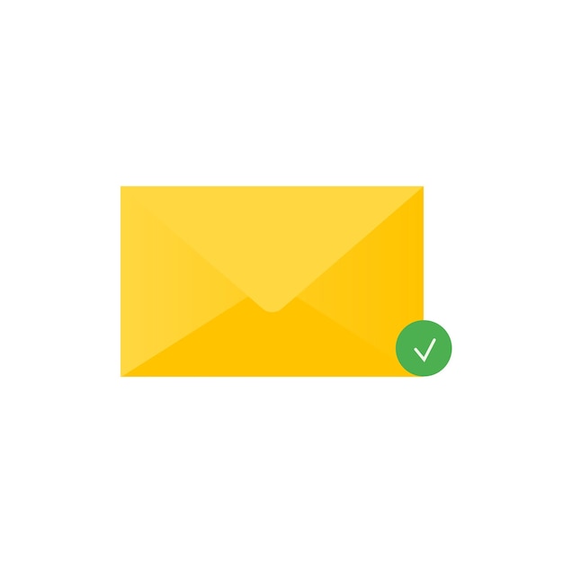 Email letter icon. Modern vector illustration. Single pictogram. Badge writing yellow color