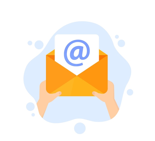 Email, mail in hands icon