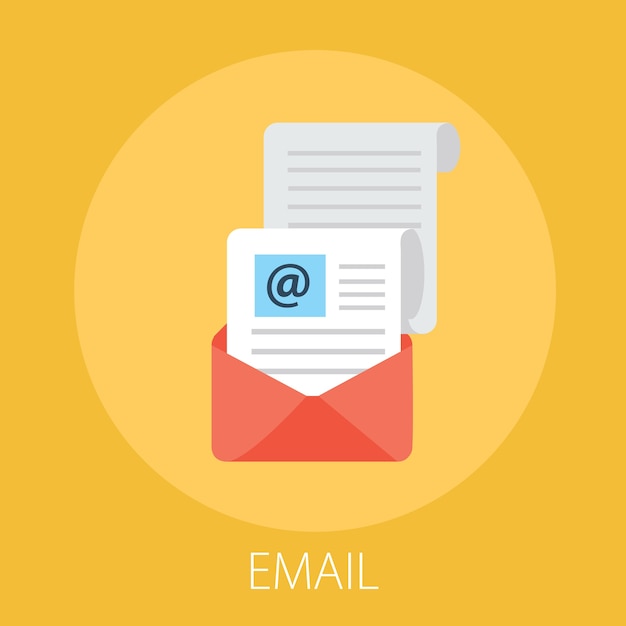 email marketing campaign isolated on yellow