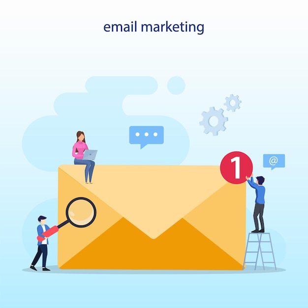 Email marketing concept Email marketing services illustration vector