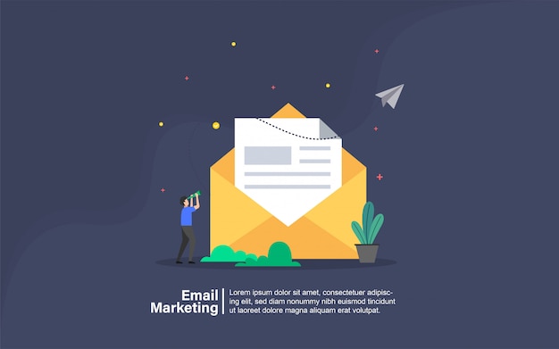 Email marketing with people character banner