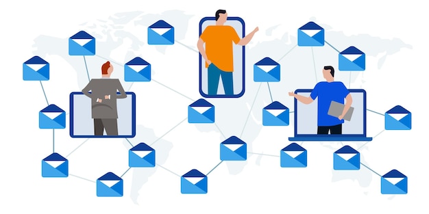 email messaging email communication people sending receiving envelope icon worldwide