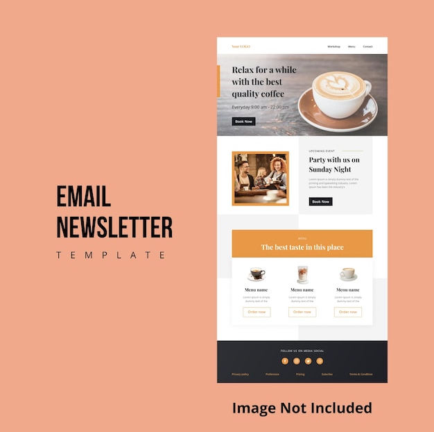 Email Newsletter Template Coffee