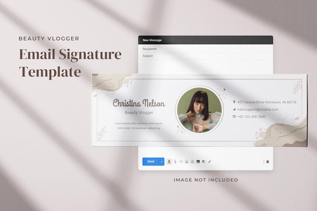 Email Signature Beauty Vlogger Template