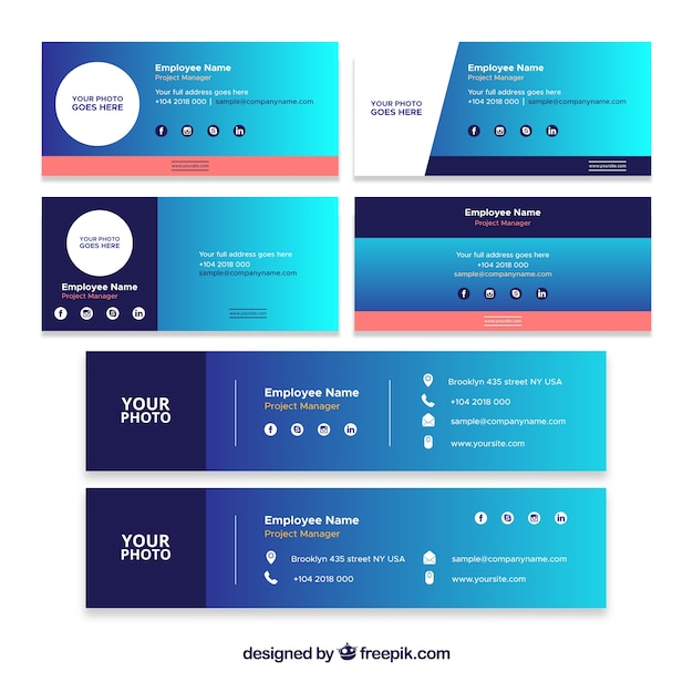 Email signature collection in gradient style