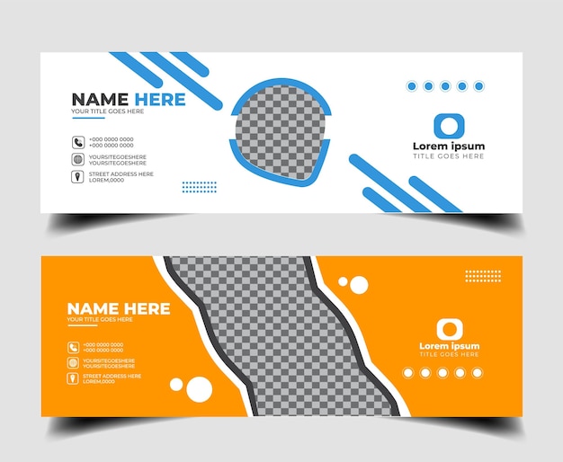 Email signature corporate Template Professional modern business signature design email footeR