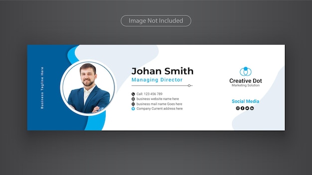 Email signature design or email footer and personal Facebook social media cover template.