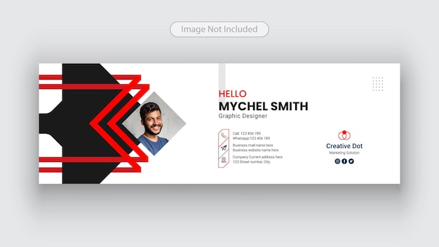 Email signature design or email footer and personal Facebook social media cover template.