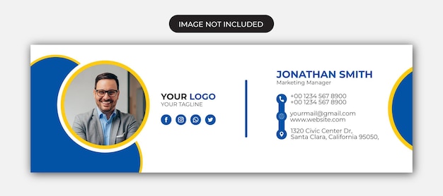 Email signature design and email footer personal social media cover template