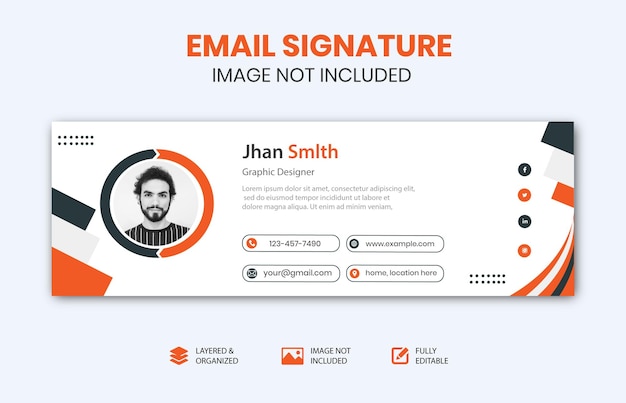 Email signature design and professional social media banner template Premium Vector