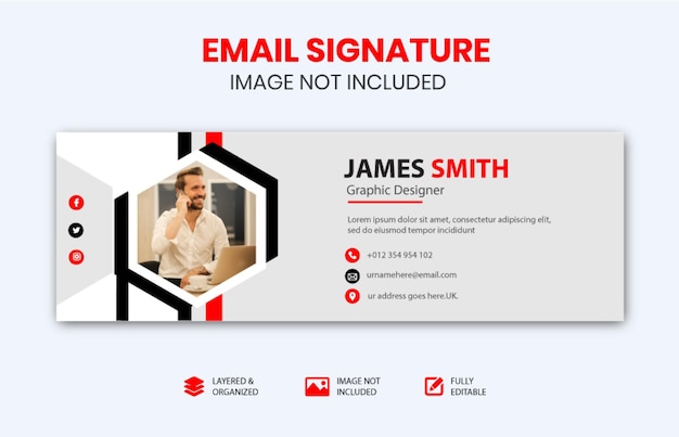 Email signature design and professional social media banner template Premium Vector