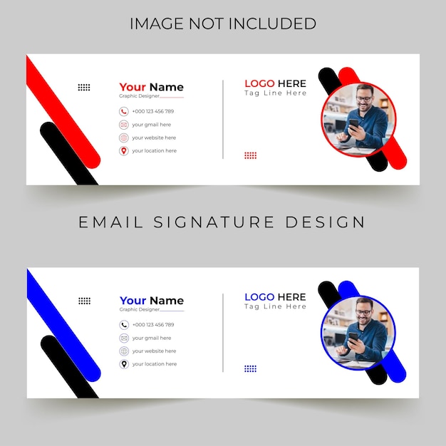 Vector email signature design and social media cover design template