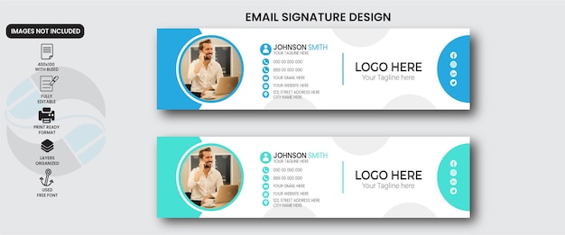 Email Signature Design Template Simple vector design