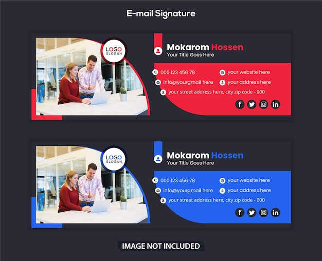 Email signature editable template